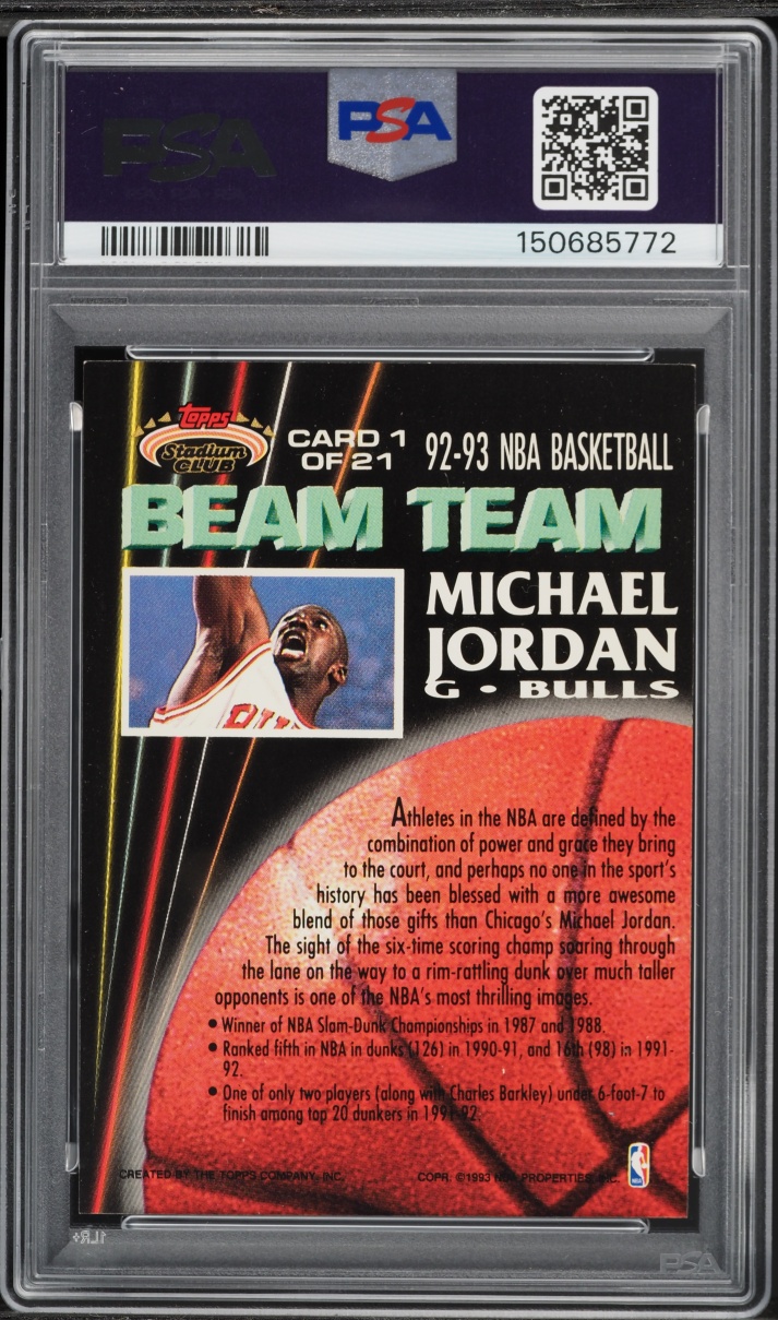1992 Stadium Club Beam Team Michael Jordan #1 PSA 7 NRMT