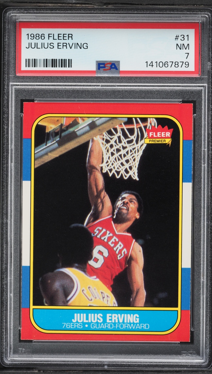 1986 Fleer Basketball Julius Erving #31 PSA 7 NRMT