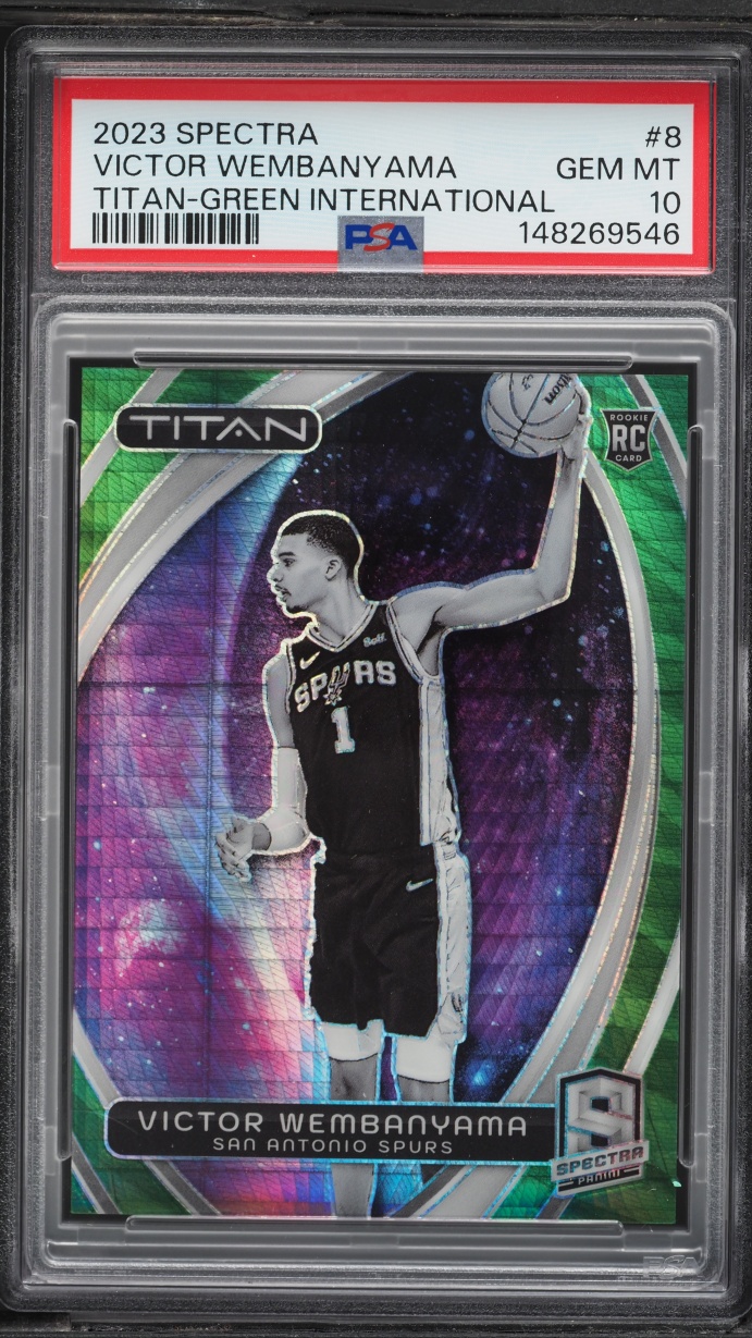 2023 Panini Spectra Titan Green International Victor Wembanyama ROOKIE /75 #8 PSA 10 GEM MINT