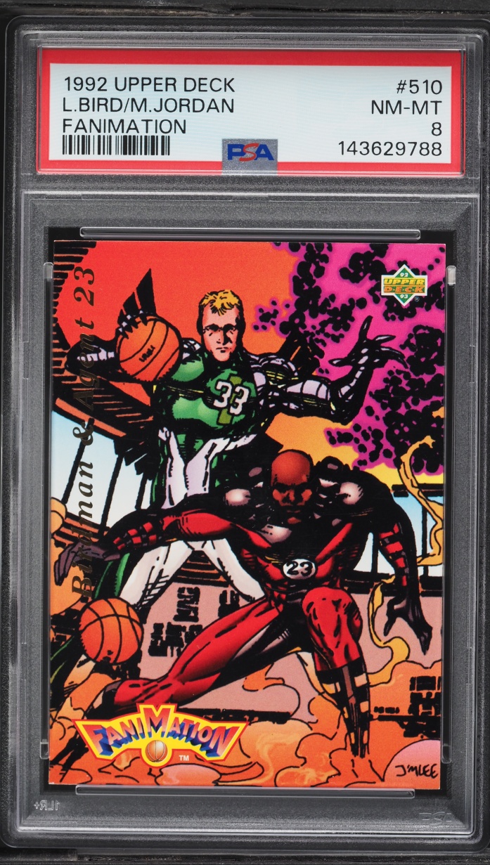1992 Upper Deck Fanimation Larry Bird & Michael Jordan #510 PSA 8 NM-MT