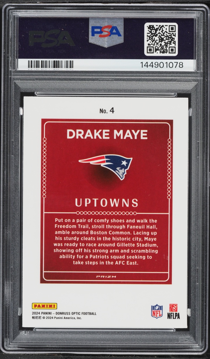 2024 Donruss Optic Uptowns Drake Maye ROOKIE #4 PSA 8 NM-MT