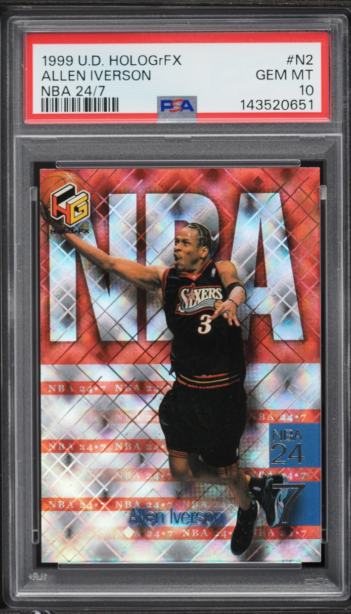 1999 Upper Deck HoloGrFX NBA 24/7 Allen Iverson #N2 PSA 10 GEM MINT