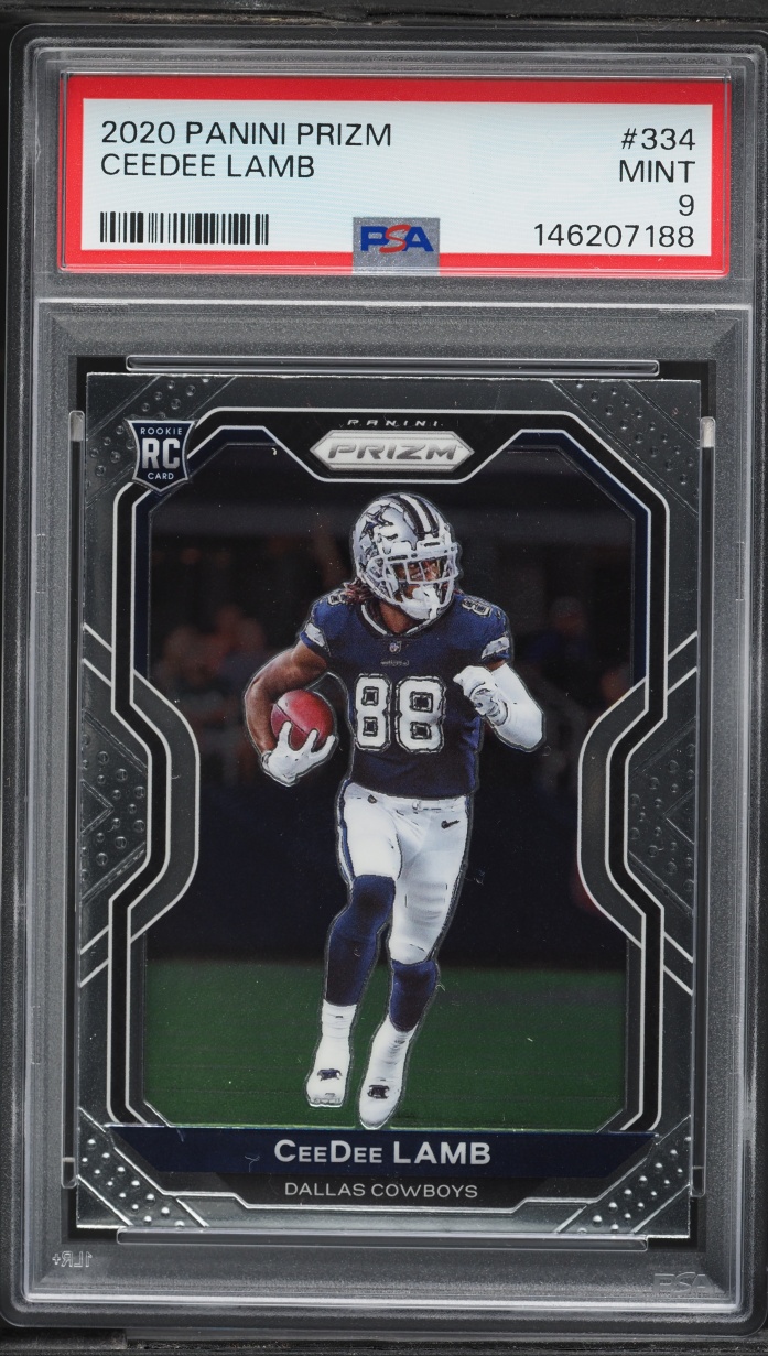 2020 Panini Prizm CeeDee Lamb ROOKIE #334 PSA 9 MINT