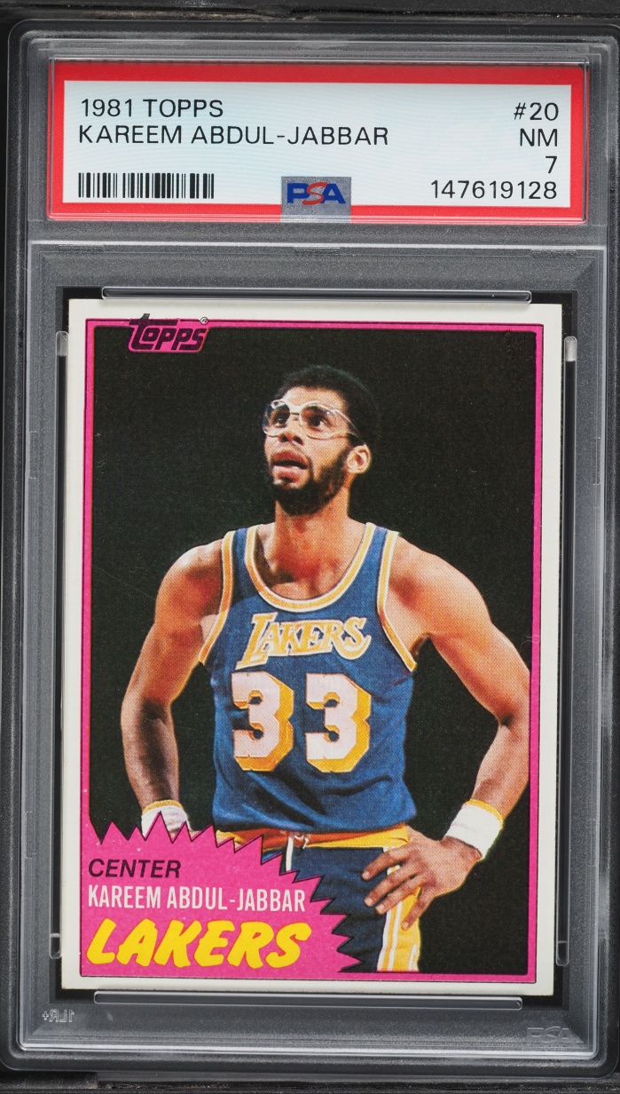 1981 Topps Basketball Kareem Abdul-Jabbar #20 PSA 7 NRMT