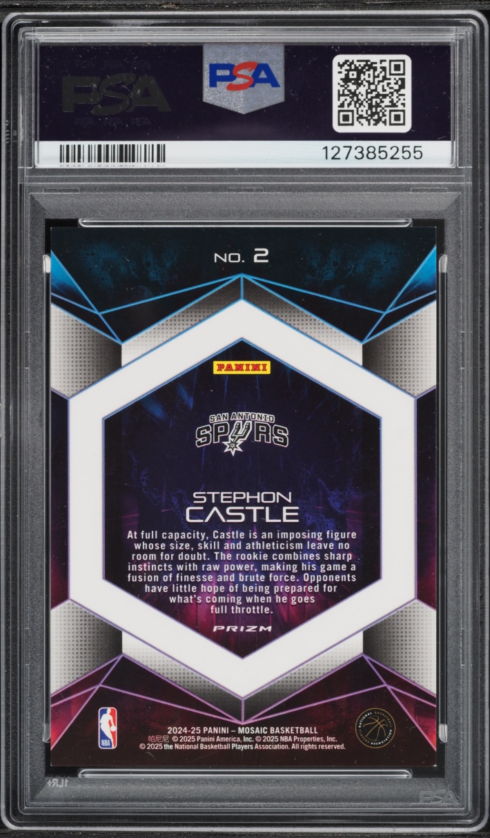 2024 Panini Mosaic Full Capacity Stephon Castle ROOKIE #2 PSA 9 MINT
