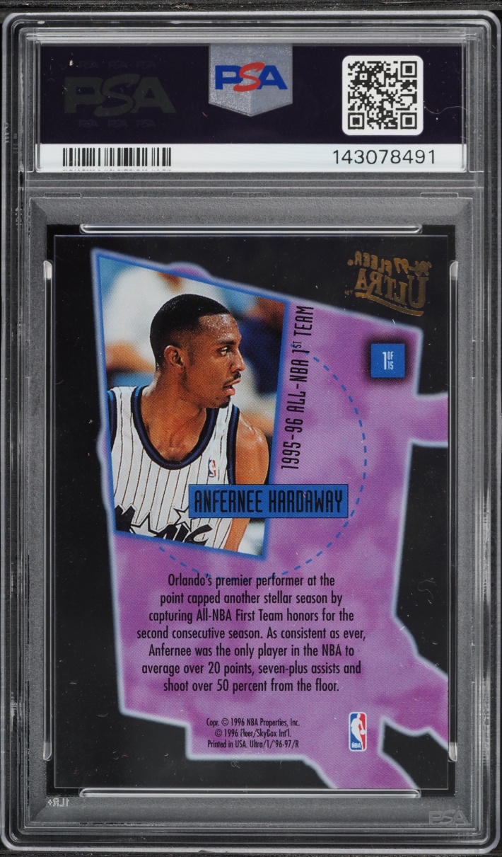 1996 Ultra Court Masters Anfernee Hardaway #1 PSA 9 MINT