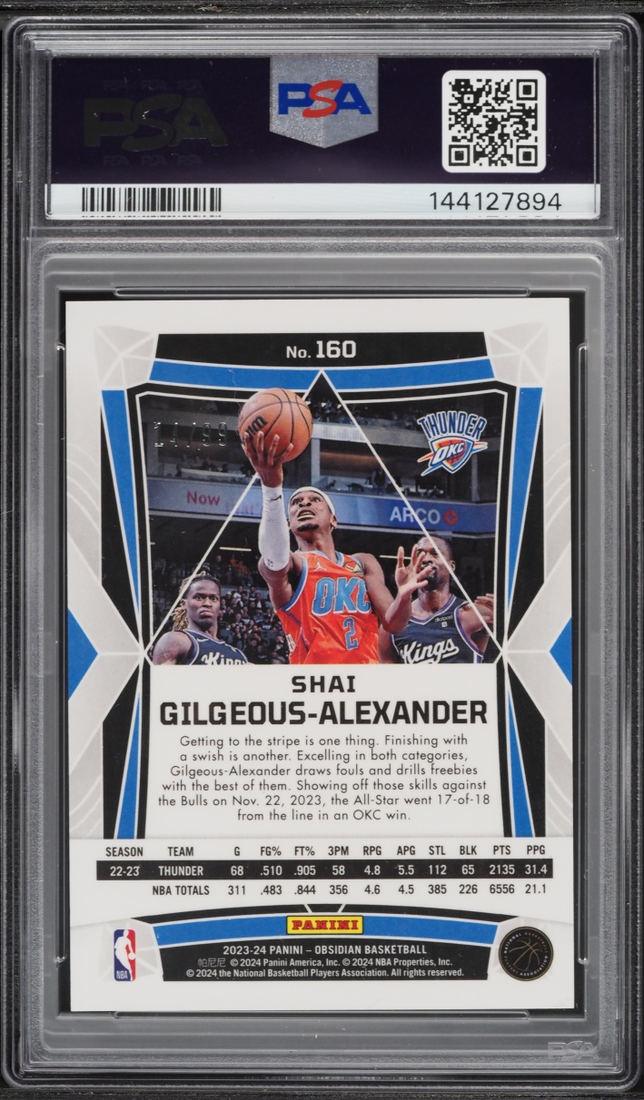 2023 Obsidian Electric Etch Orange Flood Shai Gilgeous-Alexander /99 #160 PSA 9 MINT