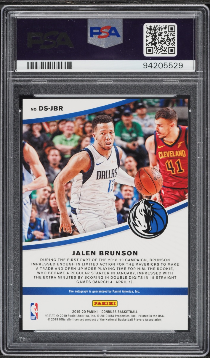 2019 Donruss Dominator Jalen Brunson AUTO /99 #DS-JBR PSA 10 GEM MINT