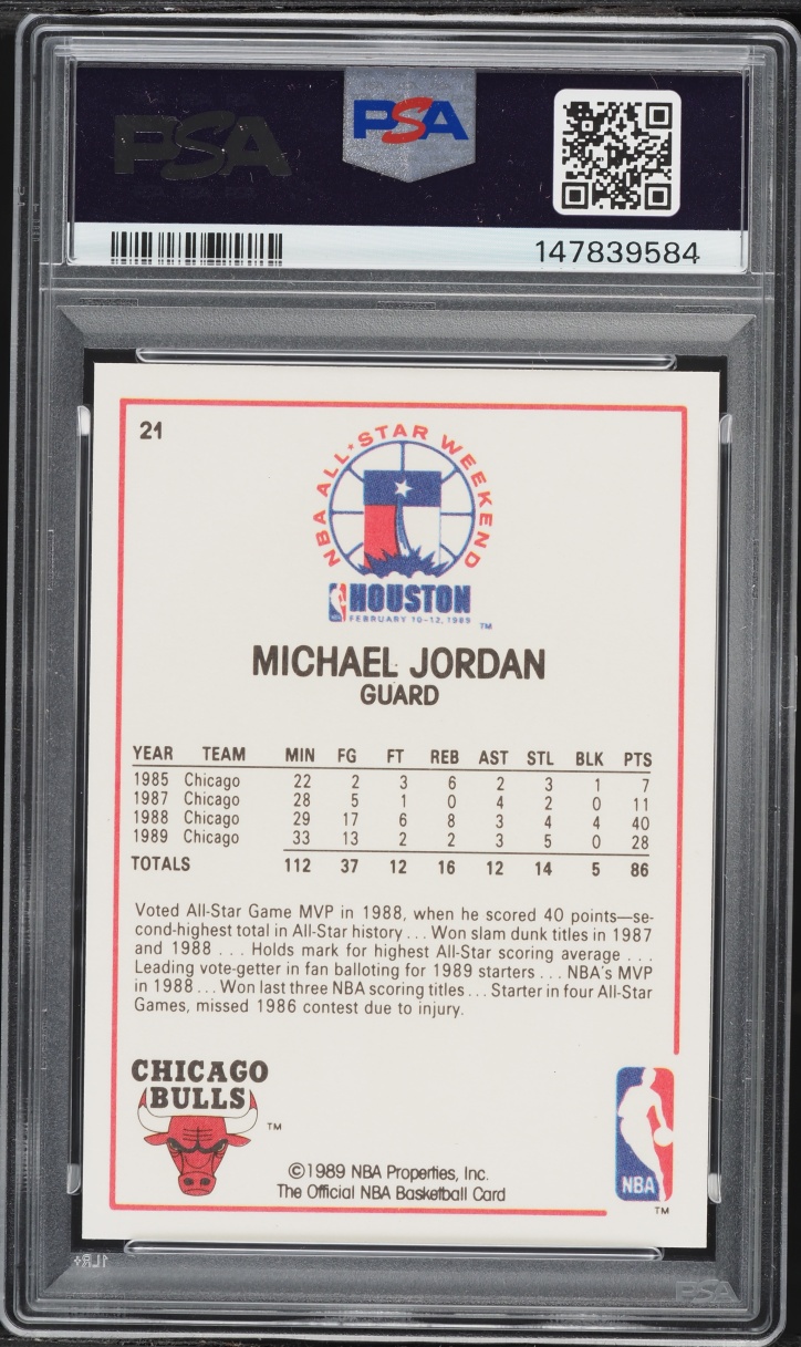 1989 Hoops All-Star Michael Jordan #21 PSA 7 NRMT