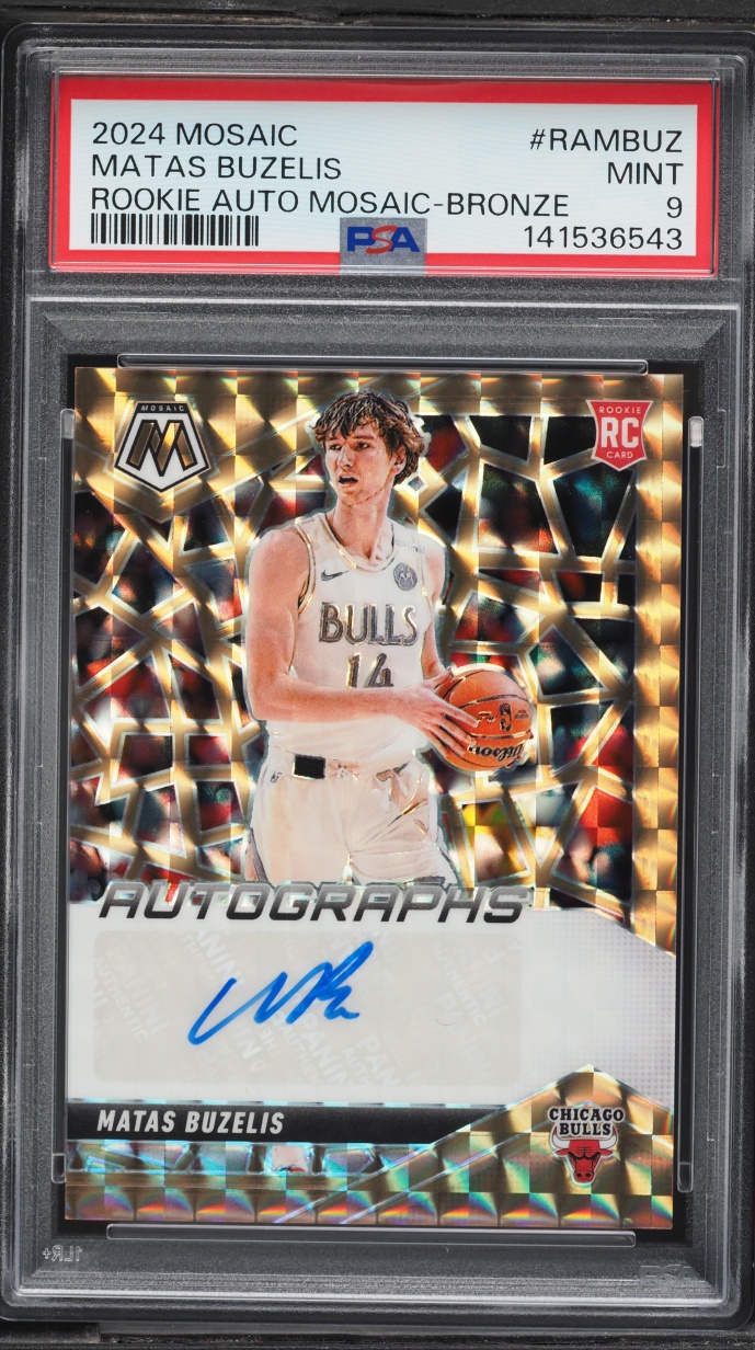 2024 Panini Mosaic Bronze Matas Buzelis ROOKIE AUTO /75 #RAMBUZ PSA 9 MINT