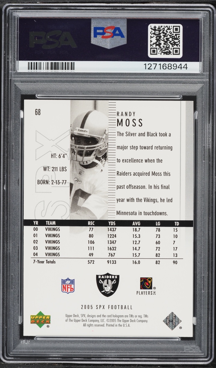 2005 SPx Randy Moss #68 PSA 10 GEM MINT