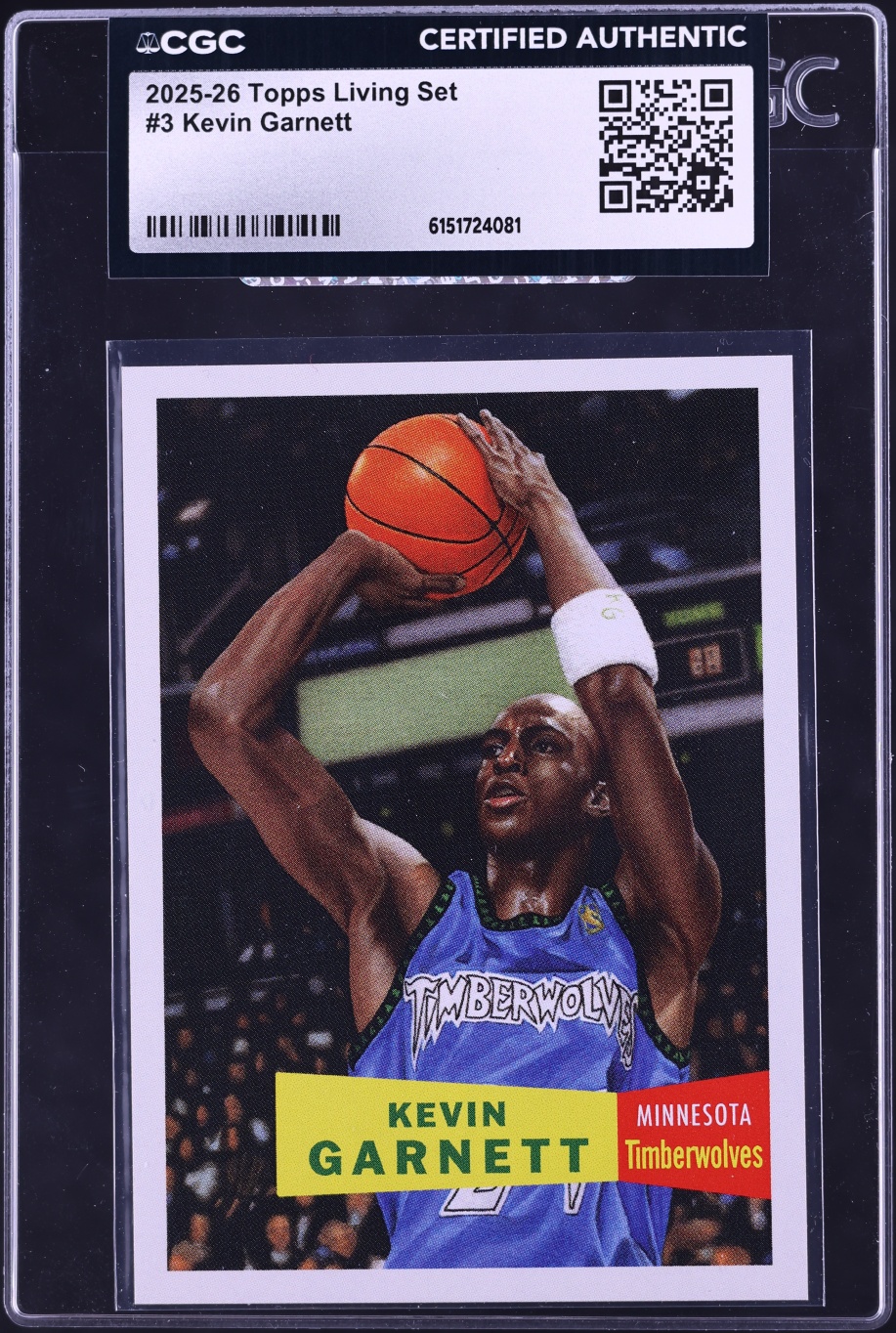 2025 Topps Living Set Kevin Garnett #3 CGC AUTH