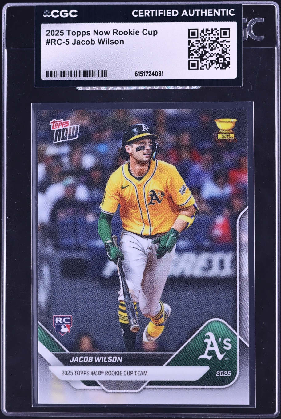 2025 Topps Now Cup Jacob Wilson ROOKIE #RC-5 CGC AUTH