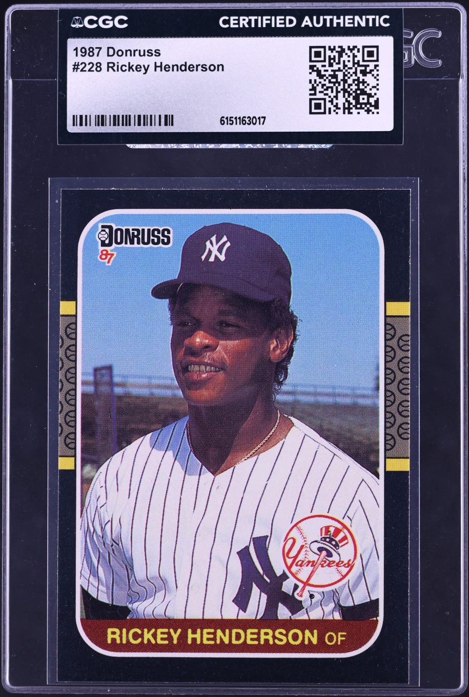 1987 Donruss Rickey Henderson #228 CGC AUTH
