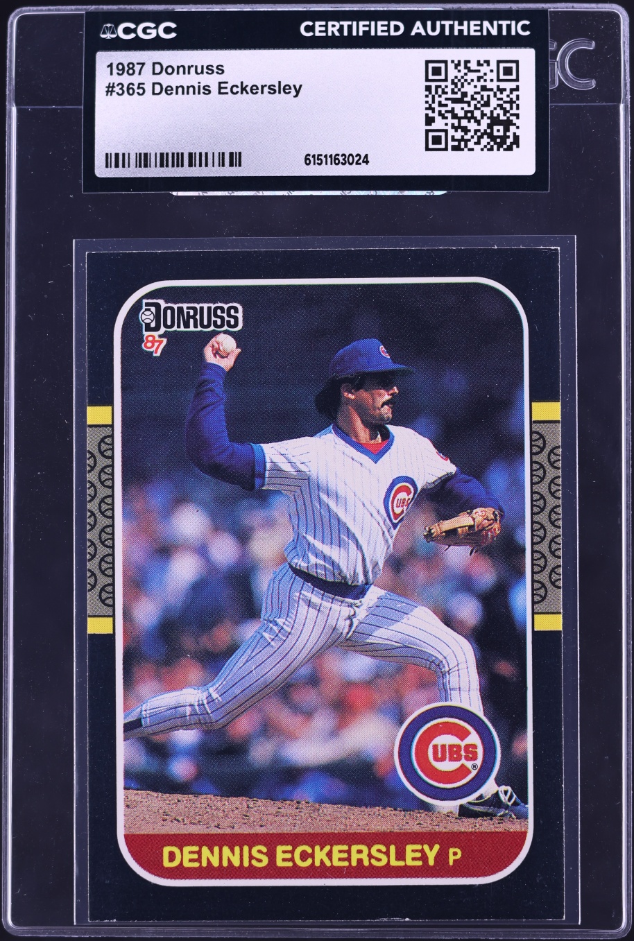1987 Donruss Dennis Eckersley #365 CGC AUTH