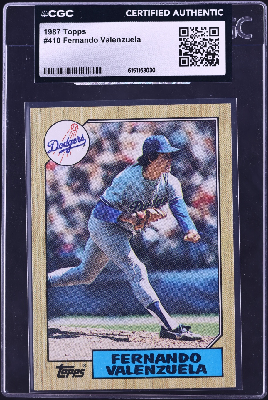 1987 Topps Fernando Valenzuela #410 CGC AUTH