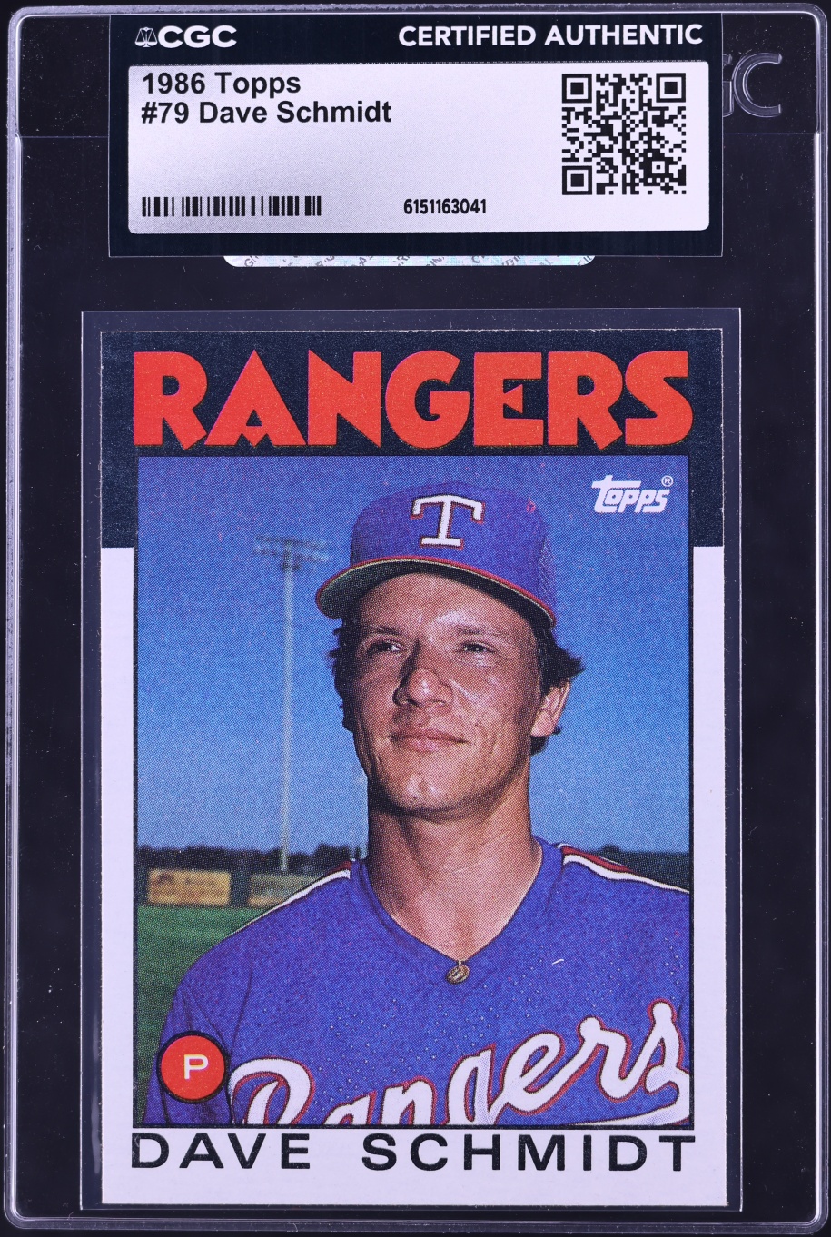 1986 Topps Dave Schmidt #79 CGC AUTH