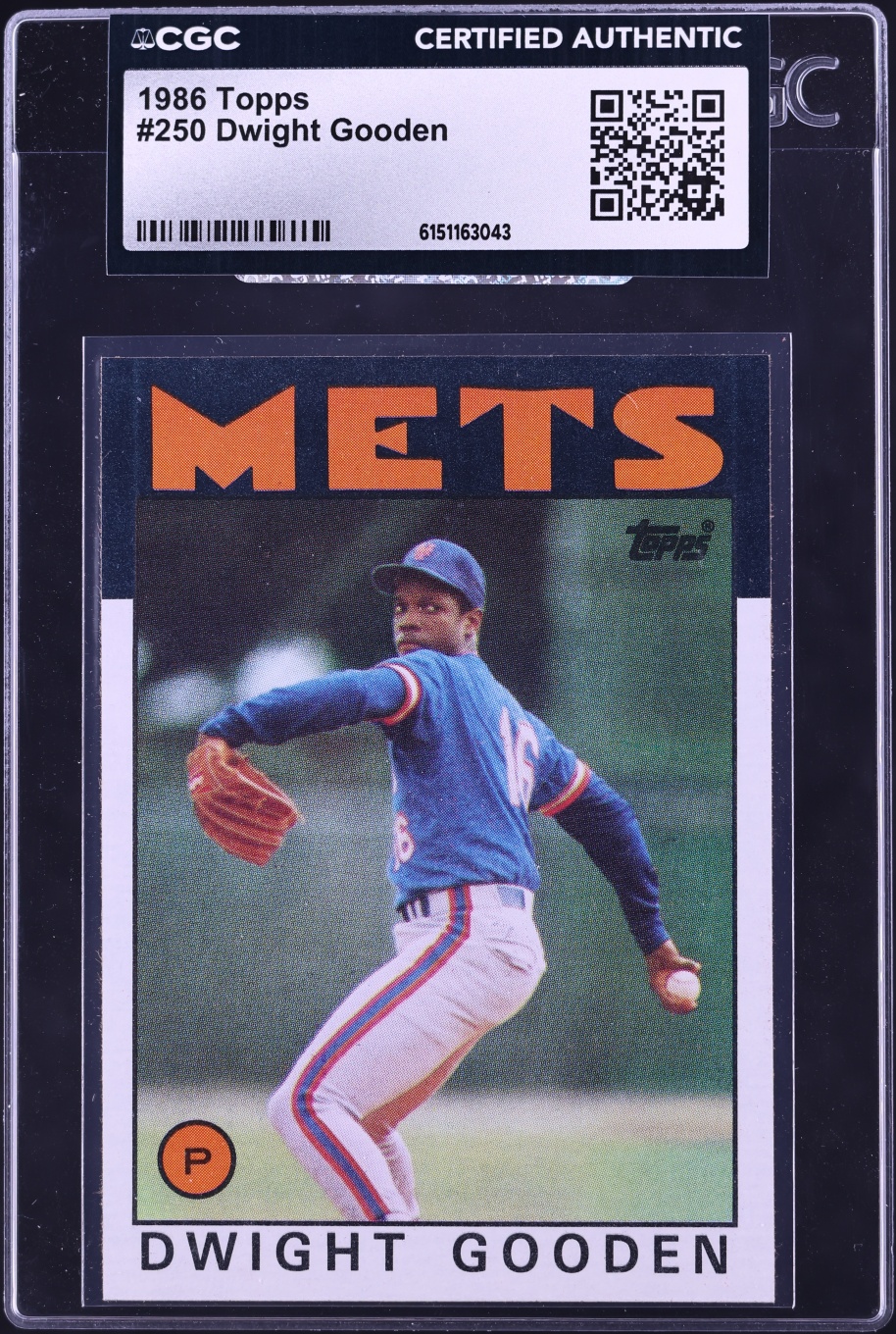 1986 Topps Dwight Gooden #250 CGC AUTH