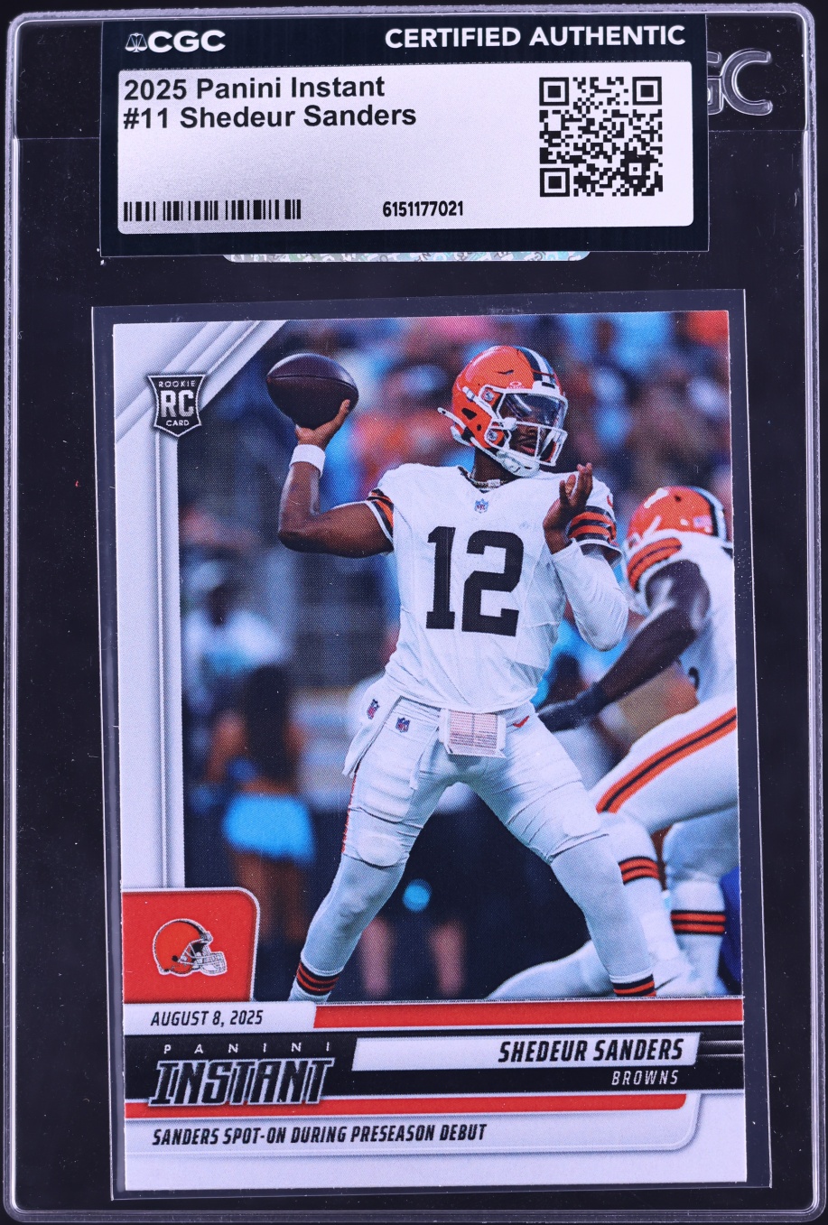 2025 Panini Instant Shedeur Sanders ROOKIE /2205 #11 CGC AUTH