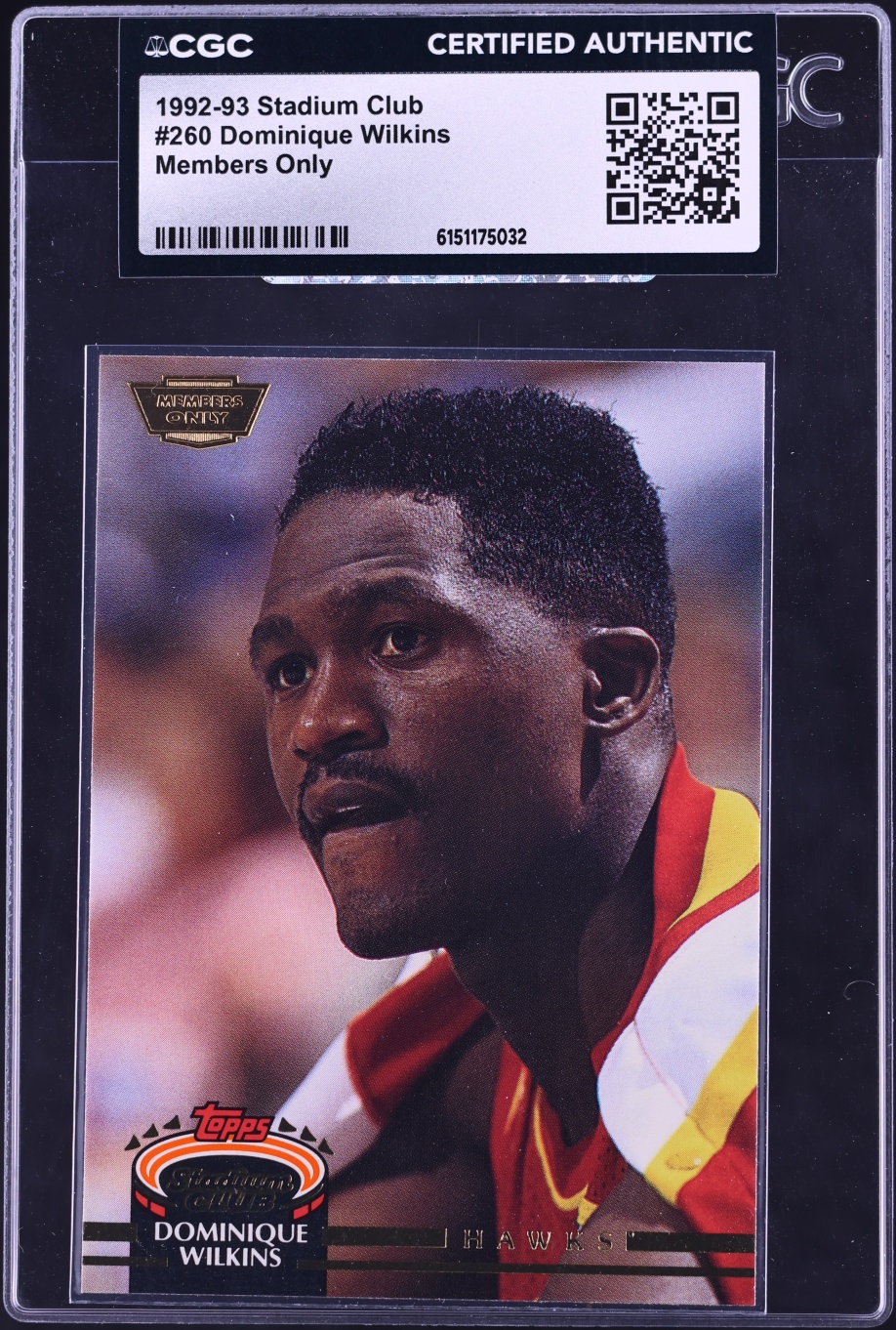 1992 Stadium Club Members Only Dominique Wilkins #260 CGC AUTH