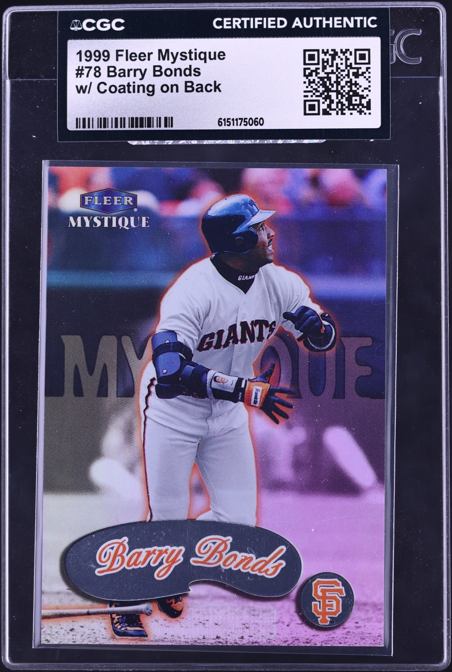 1999 Fleer Mystique Barry Bonds #78 CGC AUTH