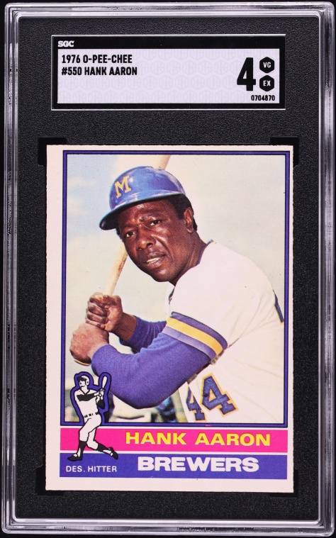 1976 O-Pee-Chee Hank Aaron #550 SGC 4 VGEX
