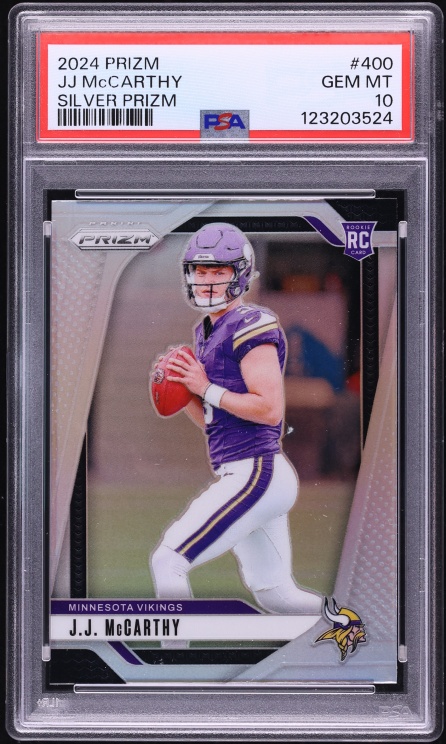 2024 Panini Prizm Silver J.J. McCarthy ROOKIE #400 PSA 10 GEM MINT