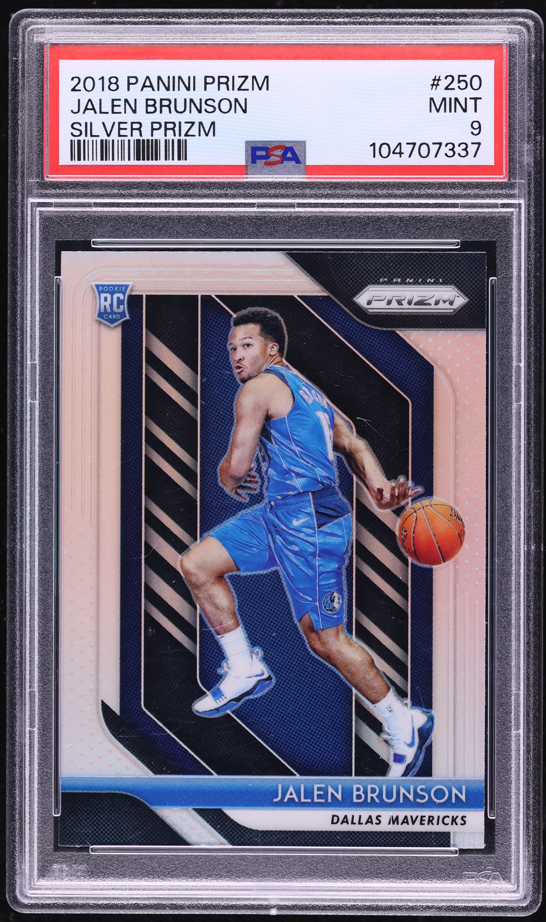 2018 Panini Prizm Silver Jalen Brunson ROOKIE #250 PSA 9 MINT on 