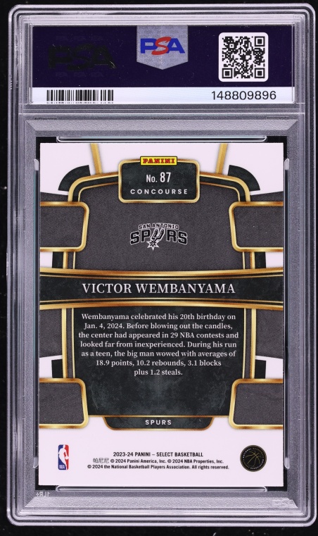 2023 Select Concourse Blue Victor Wembanyama ROOKIE #87 PSA 9 MINT