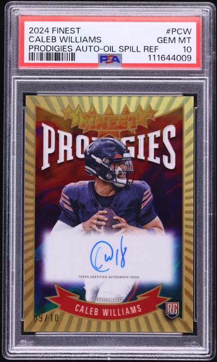 2024 Finest Prodigies Oil Spill Refractor Caleb Williams ROOKIE AUTO /10 #PCW PSA 10 GEM MINT