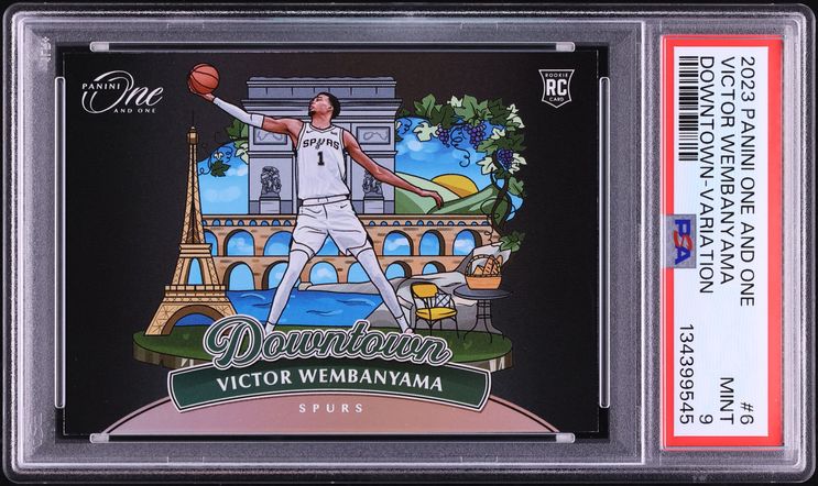 2023 Panini One And One Downtown Variation Victor Wembanyama ROOKIE #6 PSA 9 MINT