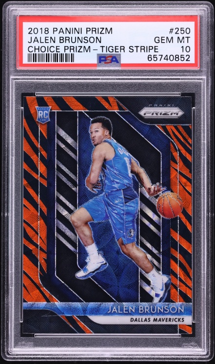 2018 Panini Prizm Choice Tiger Stripe Jalen Brunson ROOKIE #250 PSA 10 GEM MINT