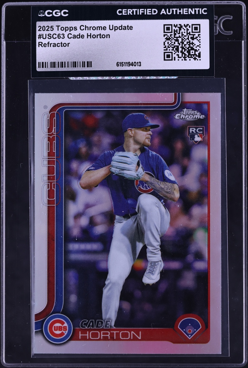 2025 Topps Chrome Update Refractor Cade Horton ROOKIE #USC63 CGC AUTH