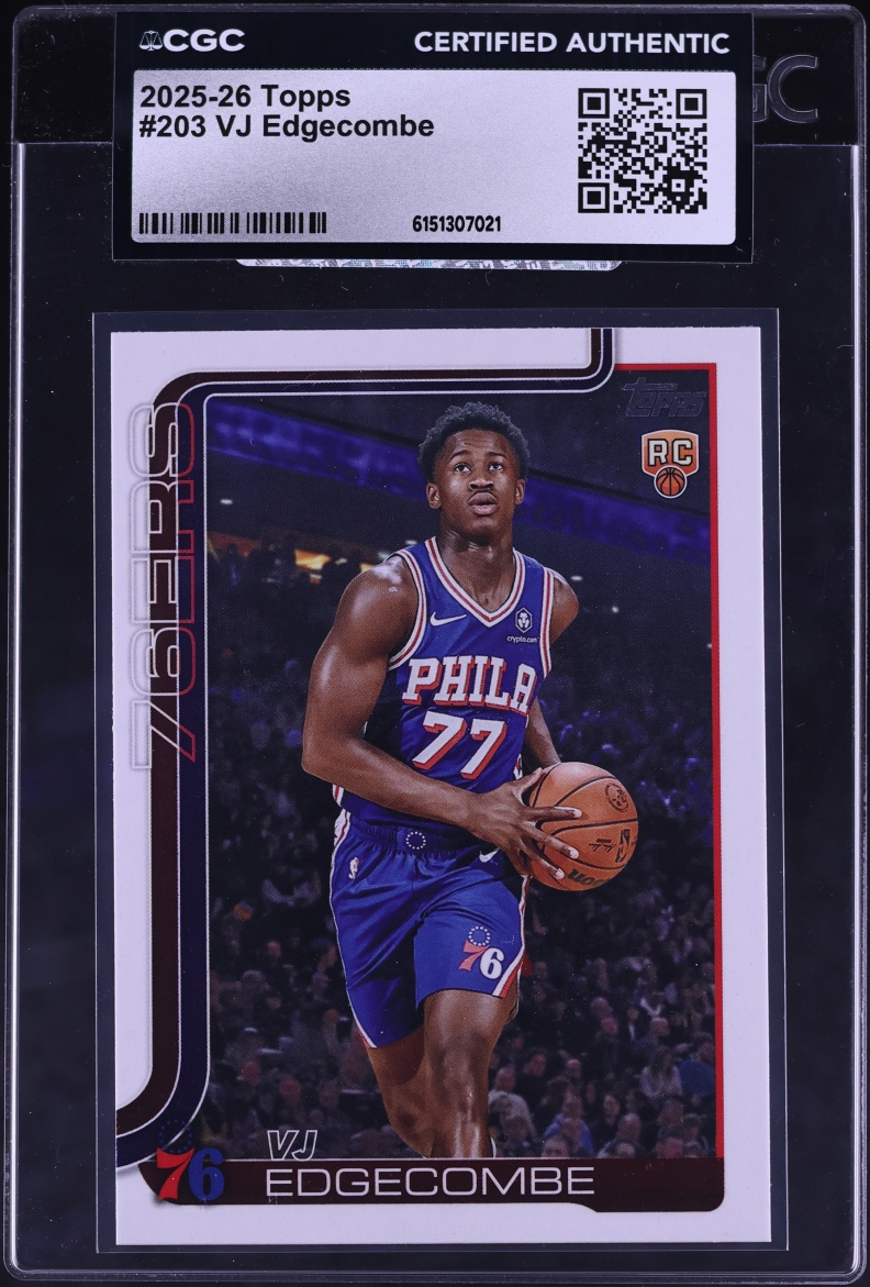 2025 Topps Basketball VJ Edgecombe ROOKIE #203 CGC AUTH