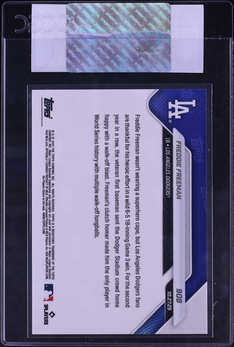 2025 Topps Now Freddie Freeman #908 CGC AUTH