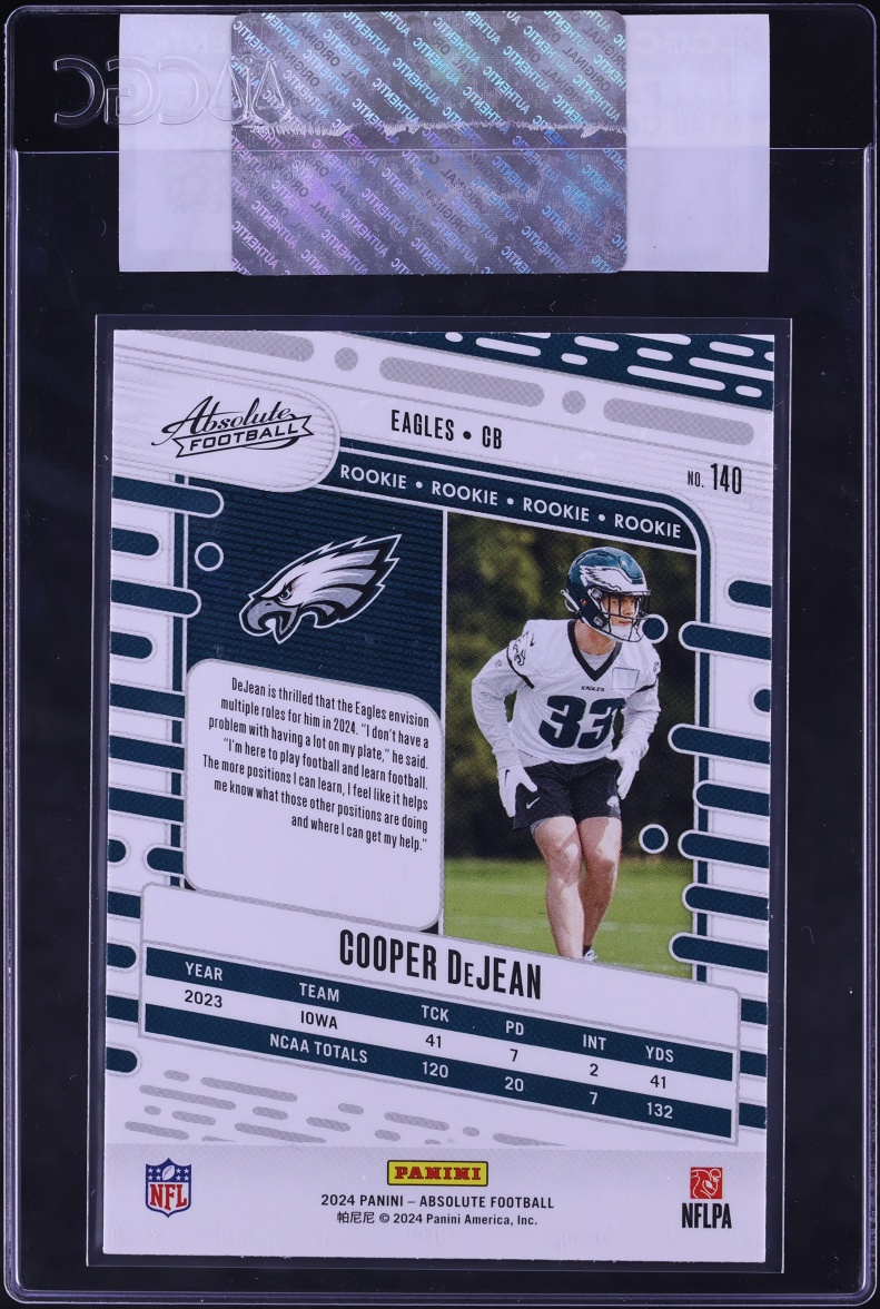 2024 Absolute Football Cooper DeJean ROOKIE #140 CGC AUTH