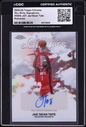 2025 Topps Chrome Sky Write Refractor Jae'Sean Tate AUTO #SWS-JST CGC AUTH