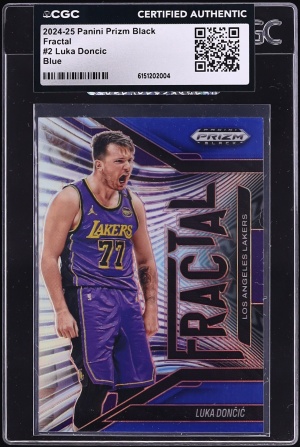 2024 Panini Prizm Black Fractal Blue Luka Doncic /199 #2 CGC AUTH