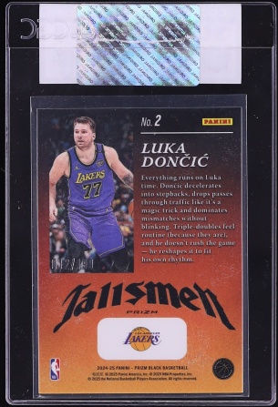 2024 Panini Prizm Black Talismen Blue Luka Doncic /199 #2 CGC AUTH