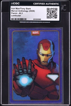 2026 Panini Marvel Anthology Lenticular Iron Man Tony Stark #L3 CGC AUTH