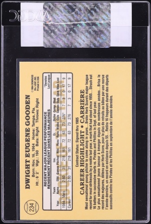 1985 Leaf Dwight Gooden ROOKIE #234 CGC AUTH