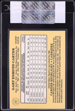 1985 Leaf Gary Carter #241 CGC AUTH