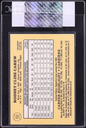 1985 Leaf Rod Carew #132 CGC AUTH