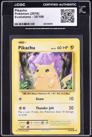2016 Pokemon XY Evolutions Pikachu #35 CGC AUTH