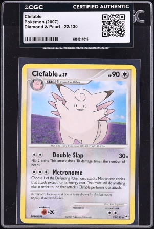 2007 Pokemon Diamond & Pearl Clefable #22 CGC AUTH
