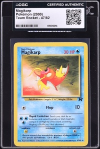 2000 Pokemon Team Rocket Magikarp #47 CGC AUTH