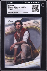 2025 Topps Chrome Disney Yellow Mini-Diamonds Refractor Aladdin