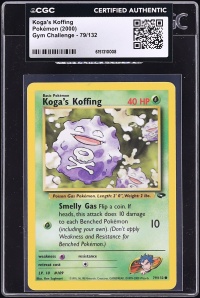 2000 Pokemon Gym Challenge Koga's Koffing #79 CGC AUTH