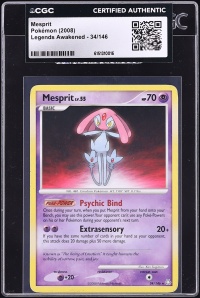 2008 Pokemon Diamond & Pearl Legends Awakened Mesprit #34 CGC AUTH