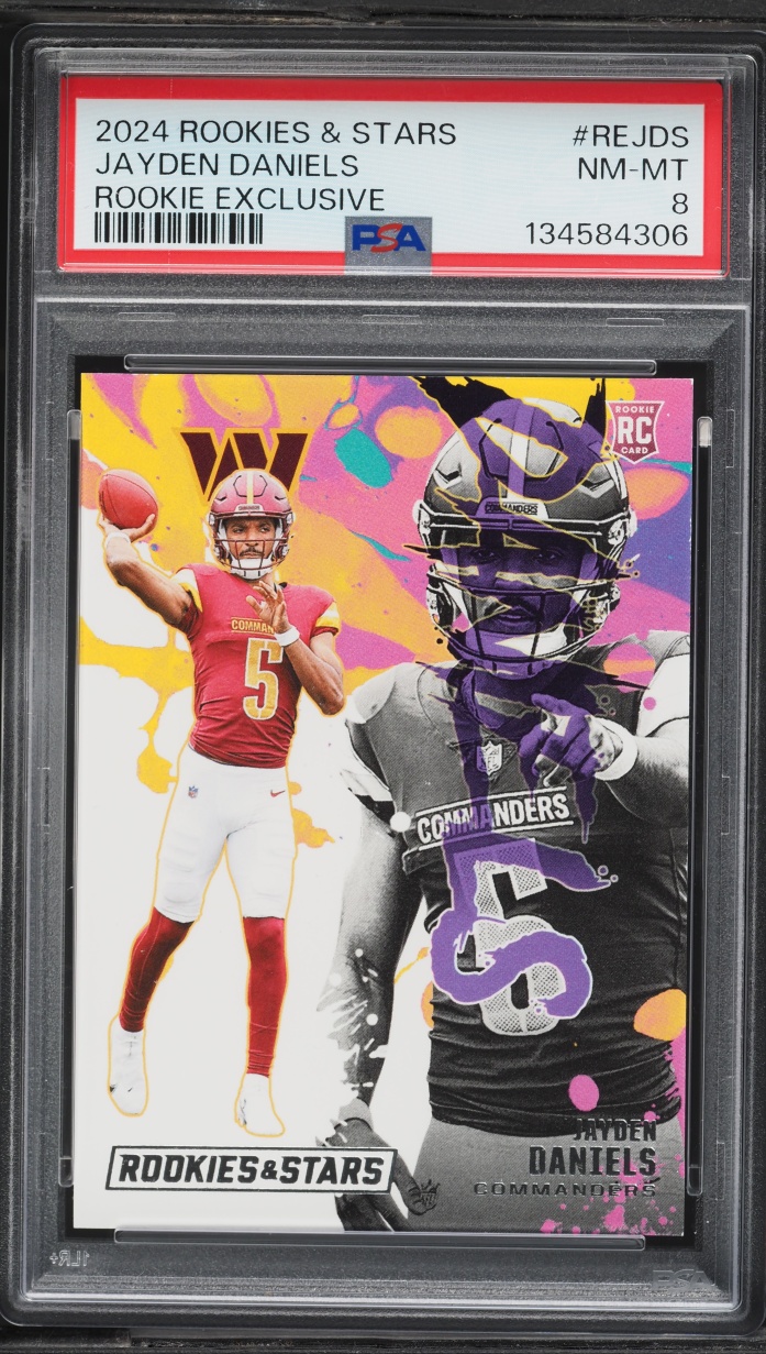 2024 Panini Rookies & Stars Exclusive Jayden Daniels ROOKIE #RE-JDS PSA 8 NM-MT